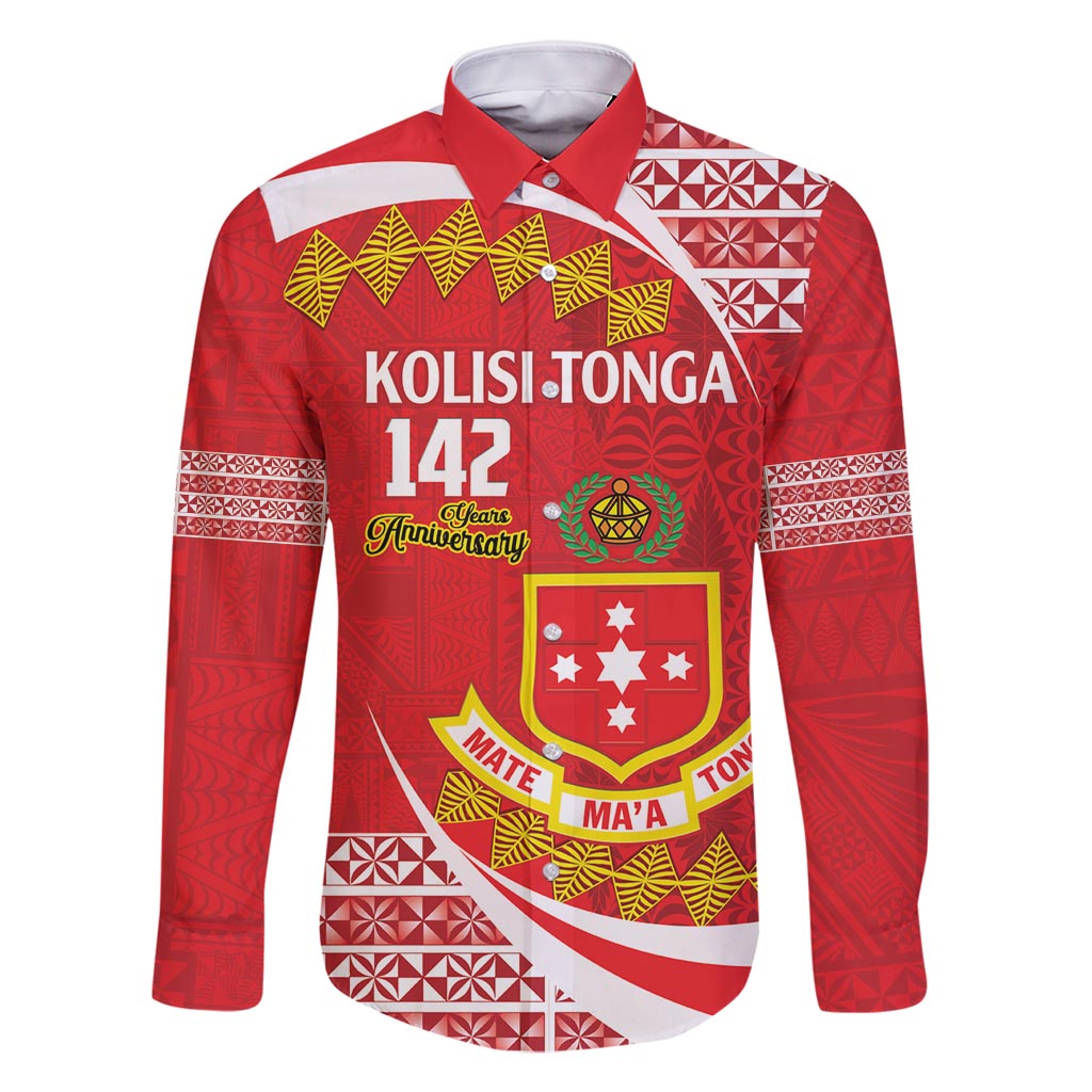 Personalised Kolisi Tonga College Atele Family Matching Tank Maxi Dress and Hawaiian Shirt Mate Maa Tonga 142 Years Anniversary