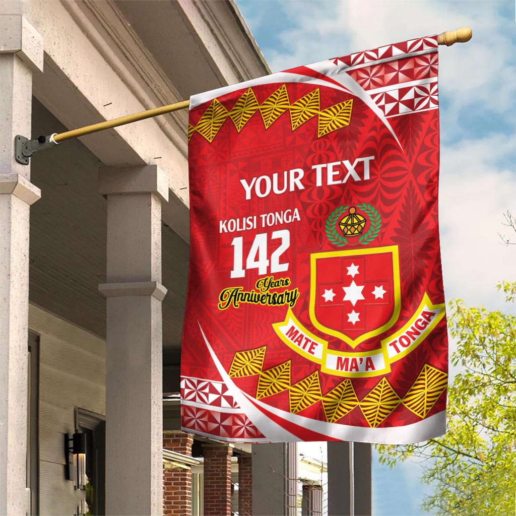 Personalised Kolisi Tonga College Atele Garden Flag Mate Maa Tonga 142 Years Anniversary LT14 House Flag Red - Polynesian Pride