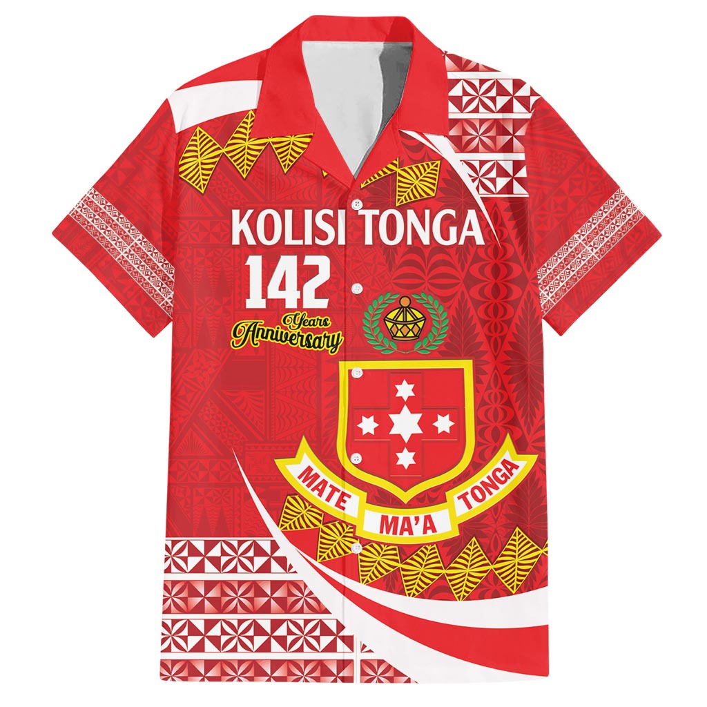 Personalised Kolisi Tonga College Atele Hawaiian Shirt Mate Maa Tonga 142 Years Anniversary LT14 Red - Polynesian Pride