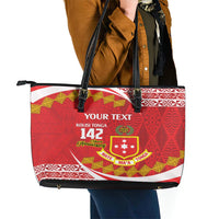 Personalised Kolisi Tonga College Atele Leather Tote Bag Mate Maa Tonga 142 Years Anniversary LT14 - Polynesian Pride
