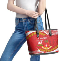 Personalised Kolisi Tonga College Atele Leather Tote Bag Mate Maa Tonga 142 Years Anniversary LT14 - Polynesian Pride