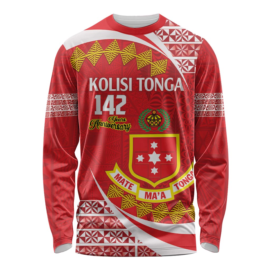 Personalised Kolisi Tonga College Atele Long Sleeve Shirt Mate Maa Tonga 142 Years Anniversary