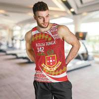 Personalised Kolisi Tonga College Atele Men Tank Top Mate Maa Tonga 142 Years Anniversary LT14 Red - Polynesian Pride