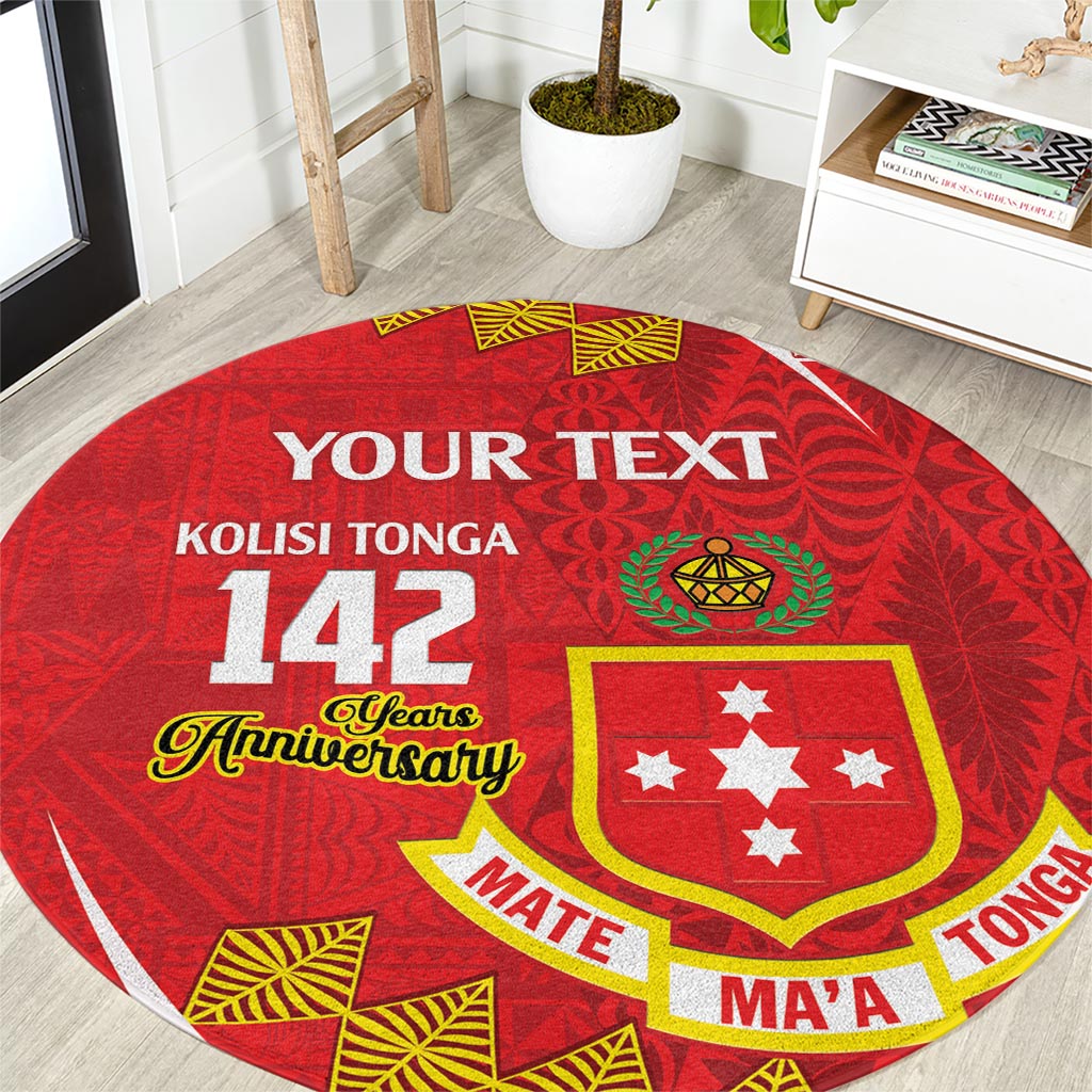 Personalised Kolisi Tonga College Atele Round Carpet Mate Maa Tonga 142 Years Anniversary