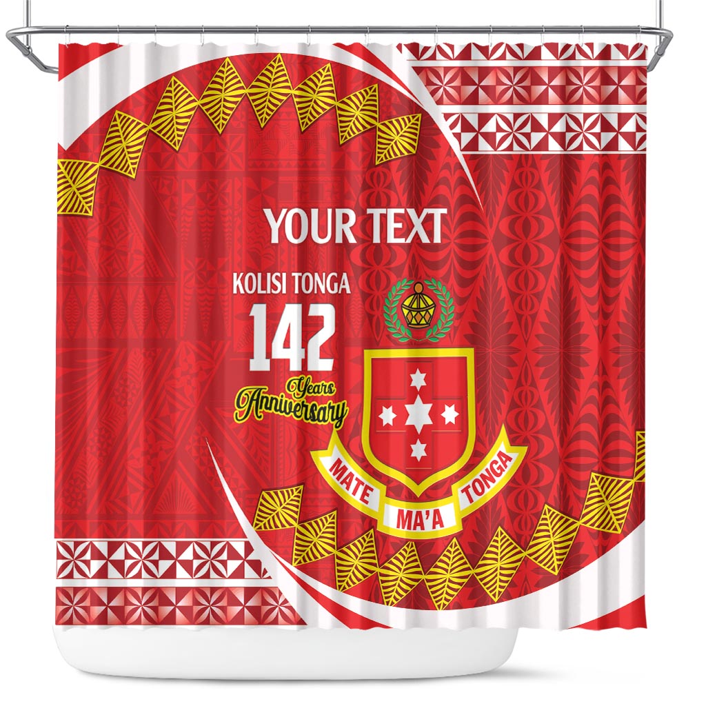 Personalised Kolisi Tonga College Atele Shower Curtain Mate Maa Tonga 142 Years Anniversary