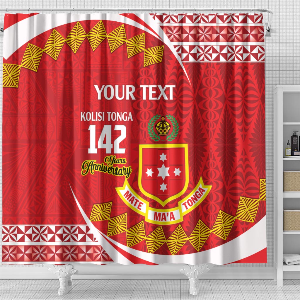 Personalised Kolisi Tonga College Atele Shower Curtain Mate Maa Tonga 142 Years Anniversary
