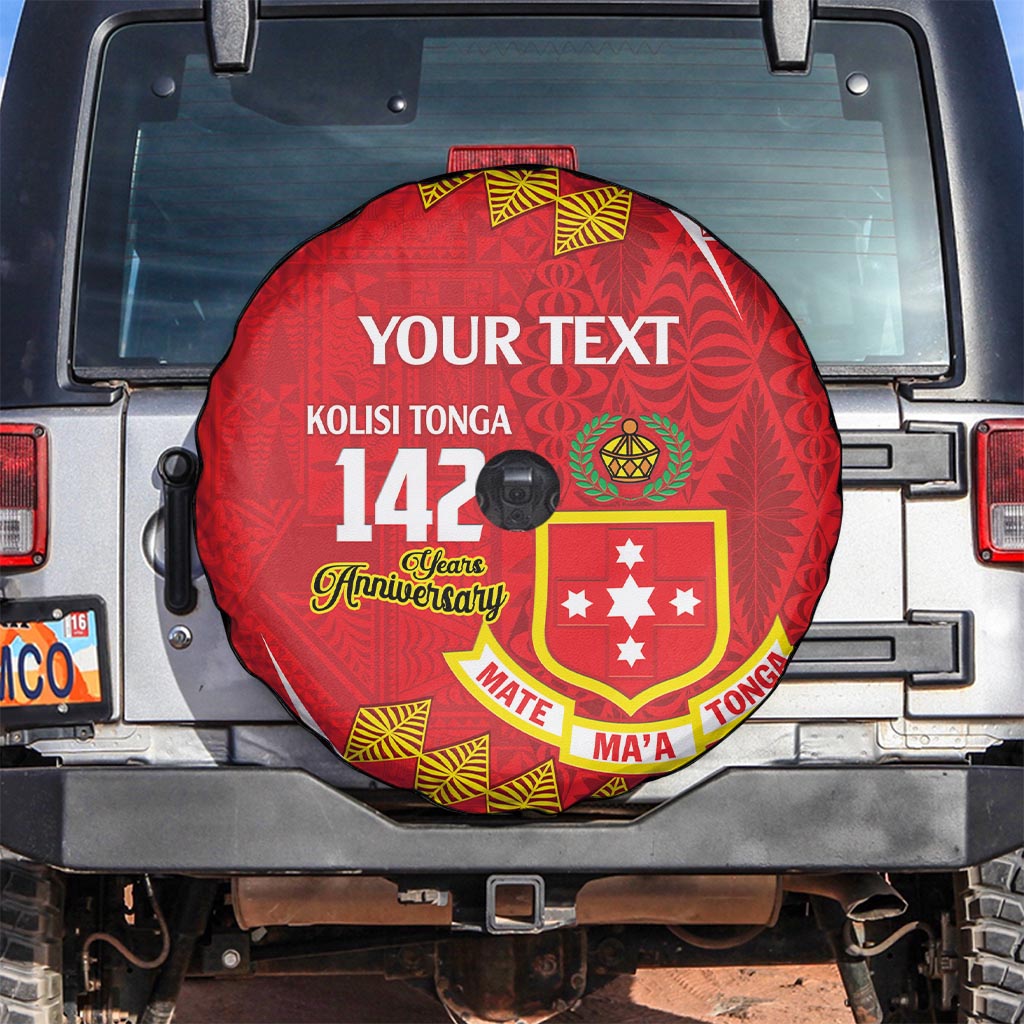 Personalised Kolisi Tonga College Atele Spare Tire Cover Mate Maa Tonga 142 Years Anniversary LT14 Red - Polynesian Pride