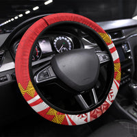Kolisi Tonga College Atele Steering Wheel Cover Mate Maa Tonga 142 Years Anniversary LT14 Universal Fit Red - Polynesian Pride
