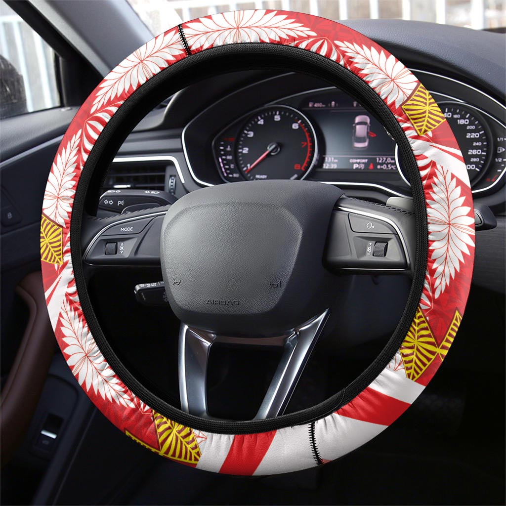 Kolisi Tonga College Atele Steering Wheel Cover Mate Maa Tonga 142 Years Anniversary LT14 - Polynesian Pride