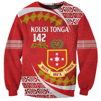 Personalised Kolisi Tonga College Atele Sweatshirt Mate Maa Tonga 142 Years Anniversary LT14 Unisex Red - Polynesian Pride