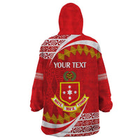 Personalised Kolisi Tonga College Atele Wearable Blanket Hoodie Mate Maa Tonga 142 Years Anniversary