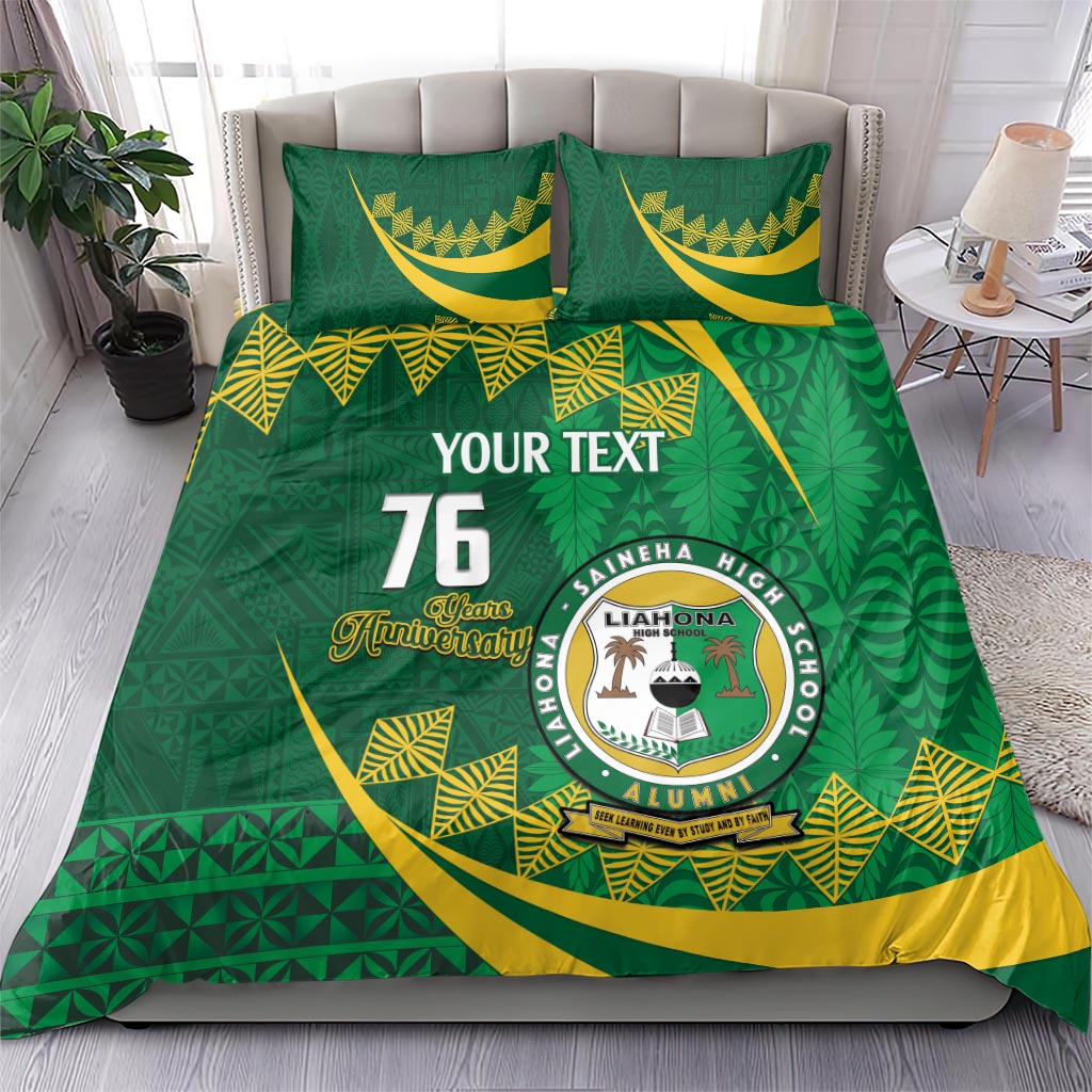 Personalised Tonga Liahona-Saineha High School Bedding Set Happy 76 Years Anniversary LT14 - Polynesian Pride