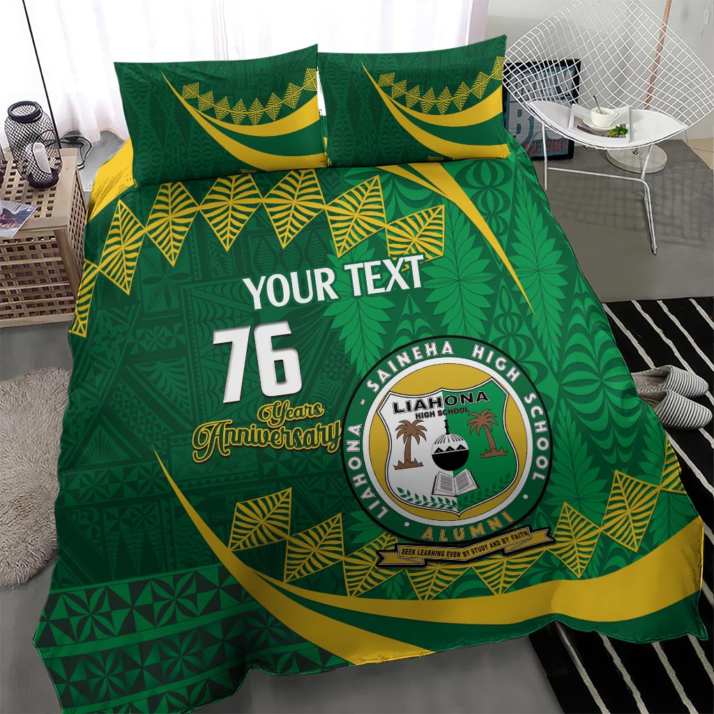 Personalised Tonga Liahona-Saineha High School Bedding Set Happy 76 Years Anniversary LT14 - Polynesian Pride