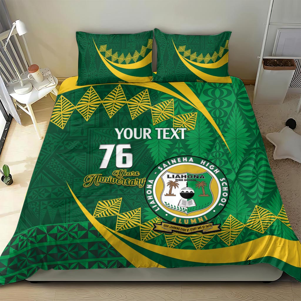Personalised Tonga Liahona-Saineha High School Bedding Set Happy 76 Years Anniversary LT14 - Polynesian Pride