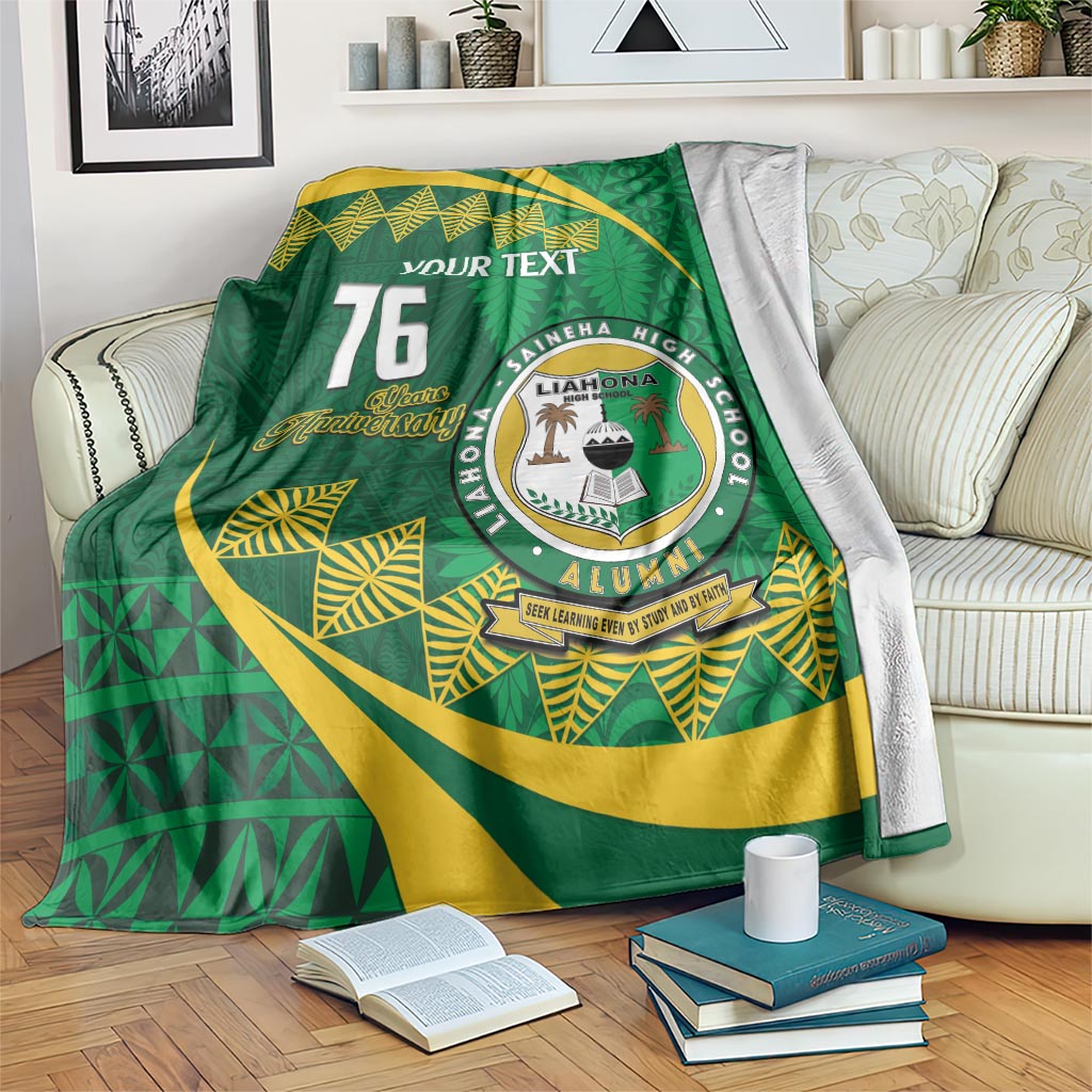 Personalised Tonga Liahona-Saineha High School Blanket Happy 76 Years Anniversary