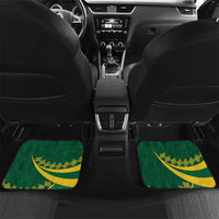 Personalised Tonga Liahona-Saineha High School Car Mats Happy 76 Years Anniversary LT14 Set 2pcs - Back Green - Polynesian Pride