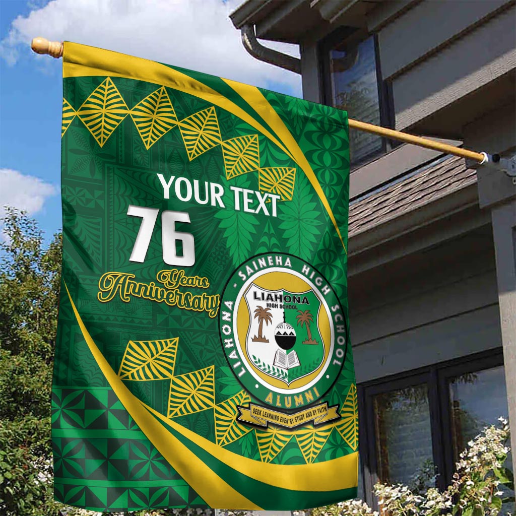 Personalised Tonga Liahona-Saineha High School Garden Flag Happy 76 Years Anniversary LT14 - Polynesian Pride