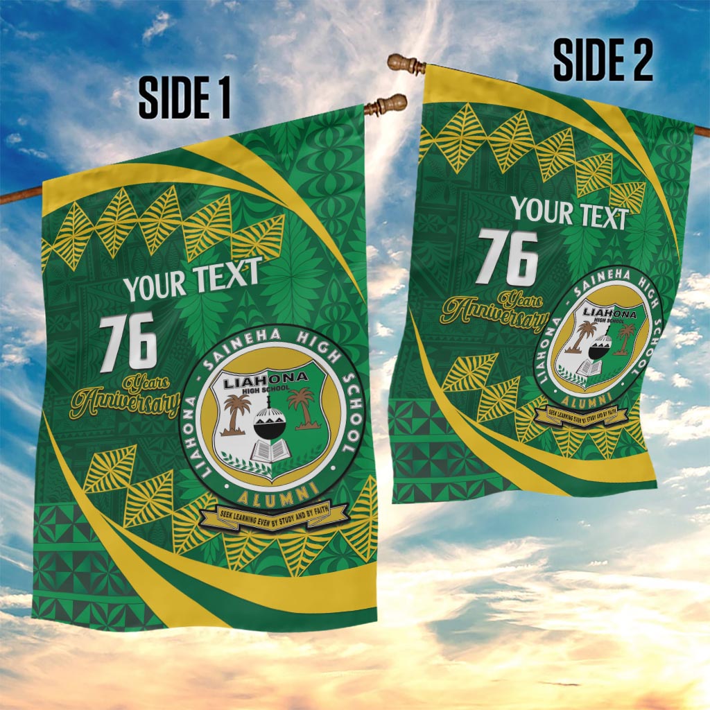 Personalised Tonga Liahona-Saineha High School Garden Flag Happy 76 Years Anniversary LT14 - Polynesian Pride