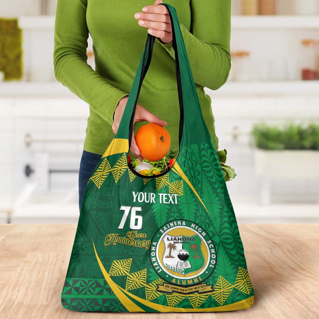 Personalised Tonga Liahona-Saineha High School Grocery Bag Happy 76 Years Anniversary LT14 - Polynesian Pride