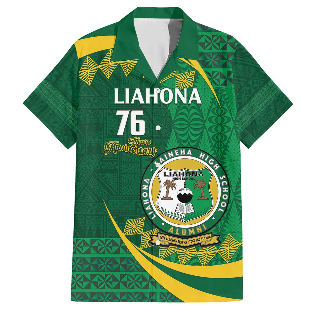 Personalised Tonga Liahona-Saineha High School Hawaiian Shirt Happy 76 Years Anniversary