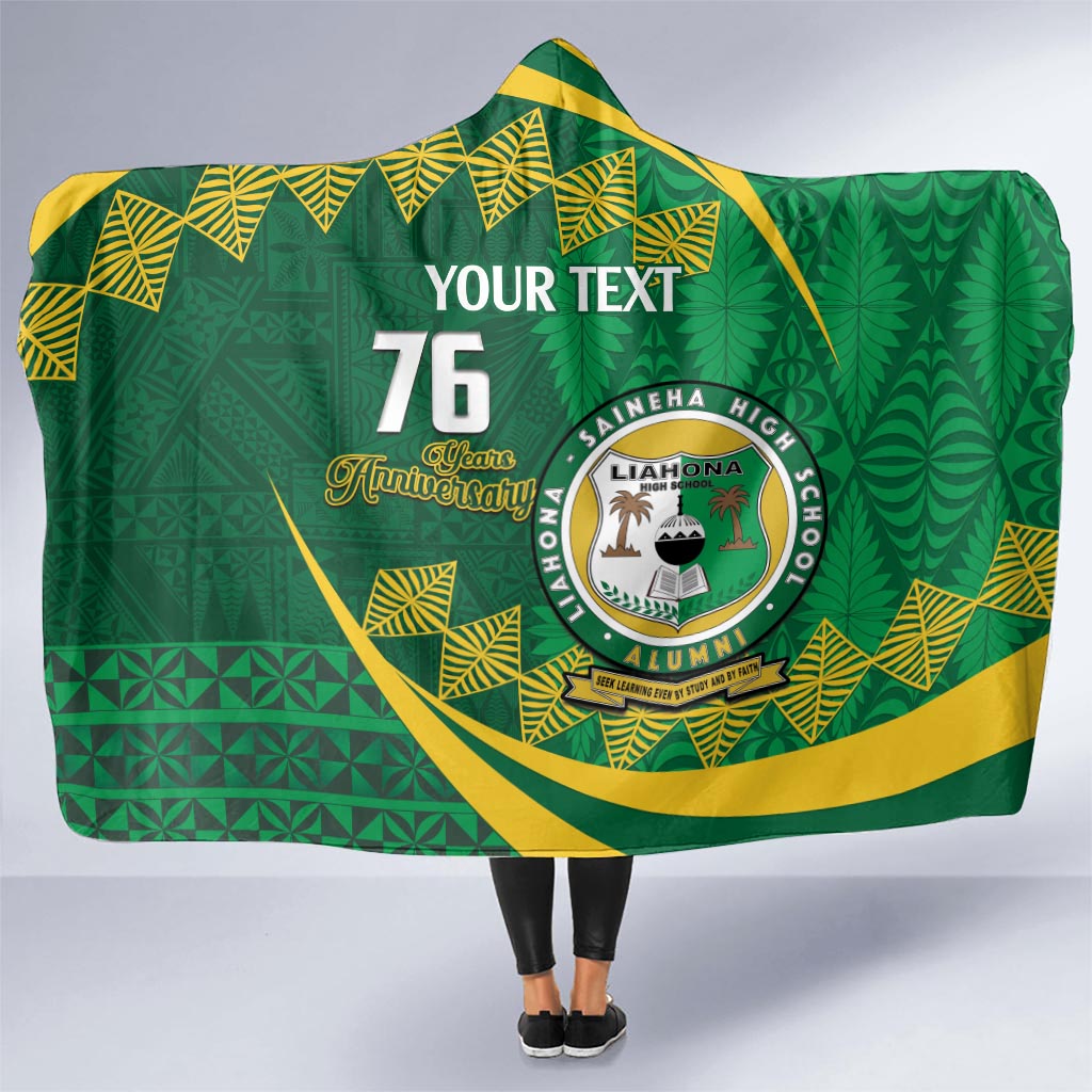 Personalised Tonga Liahona-Saineha High School Hooded Blanket Happy 76 Years Anniversary LT14 - Polynesian Pride