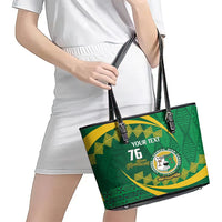 Personalised Tonga Liahona-Saineha High School Leather Tote Bag Happy 76 Years Anniversary LT14 - Polynesian Pride