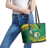 Personalised Tonga Liahona-Saineha High School Leather Tote Bag Happy 76 Years Anniversary LT14 - Polynesian Pride
