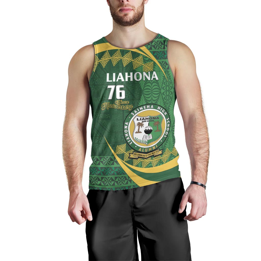 Personalised Tonga Liahona-Saineha High School Men Tank Top Happy 76 Years Anniversary LT14 - Polynesian Pride