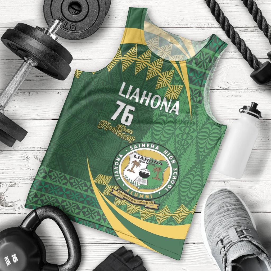 Personalised Tonga Liahona-Saineha High School Men Tank Top Happy 76 Years Anniversary LT14 - Polynesian Pride