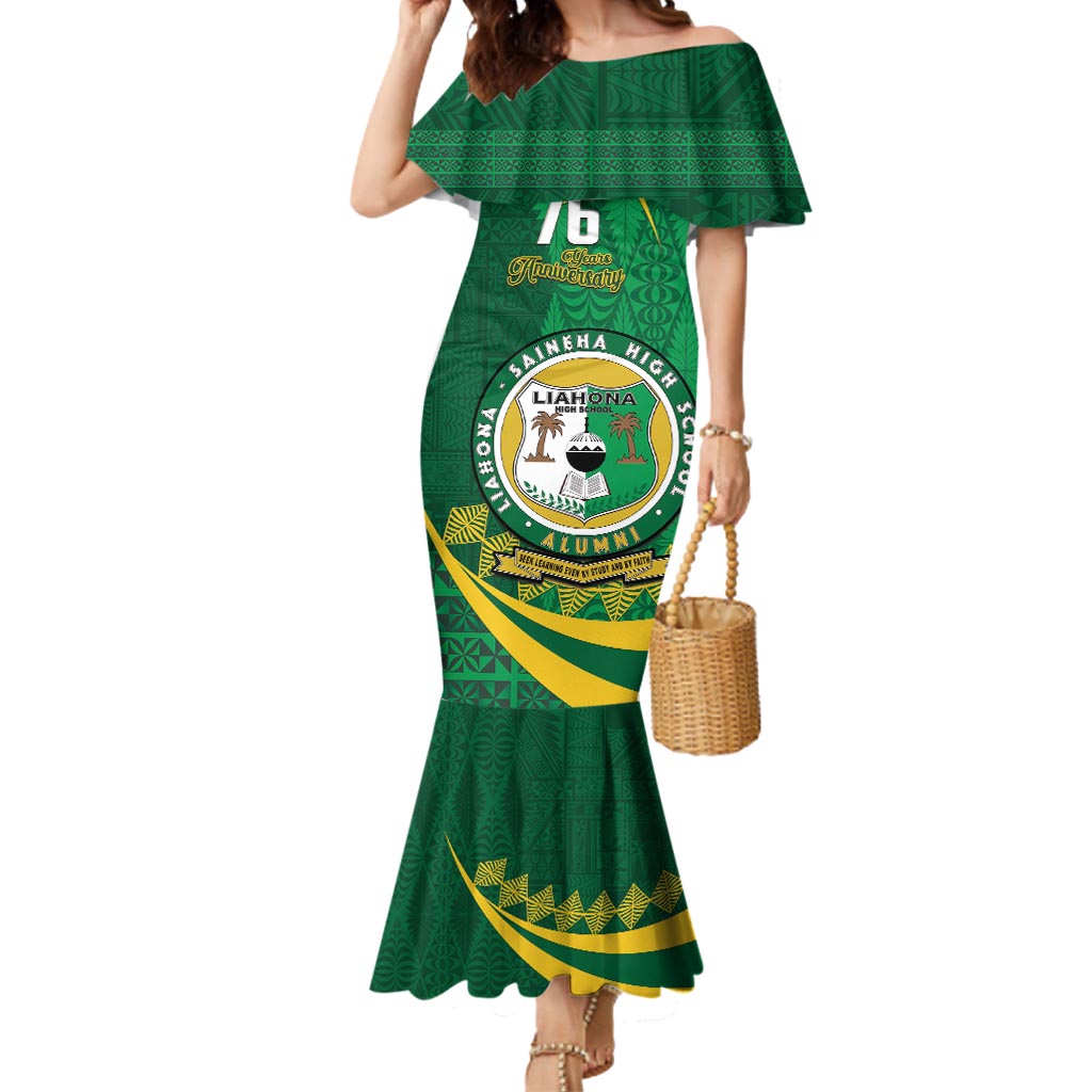 Personalised Tonga Liahona-Saineha High School Mermaid Dress Happy 76 Years Anniversary