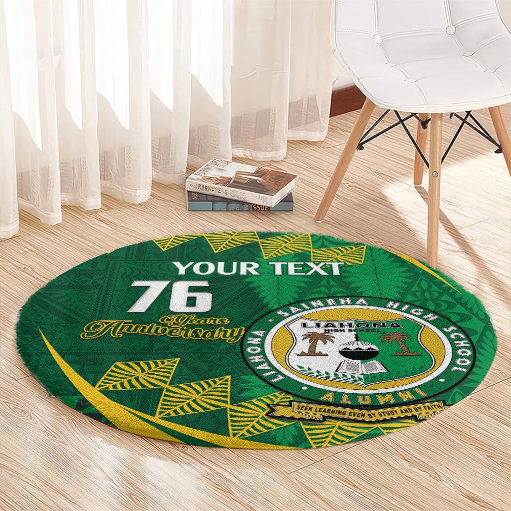 Personalised Tonga Liahona-Saineha High School Round Carpet Happy 76 Years Anniversary