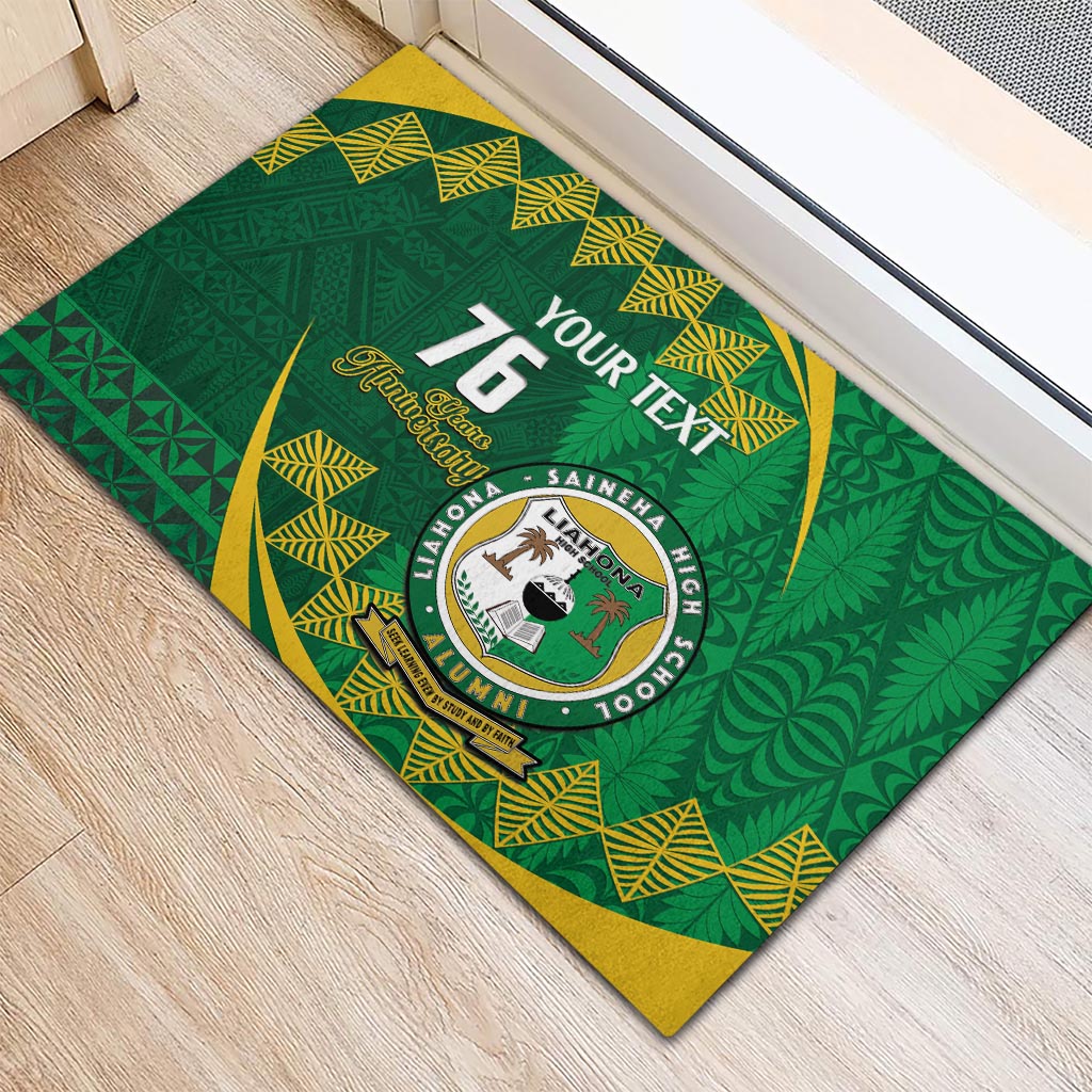 Personalised Tonga Liahona-Saineha High School Rubber Doormat Happy 76 Years Anniversary LT14 - Polynesian Pride