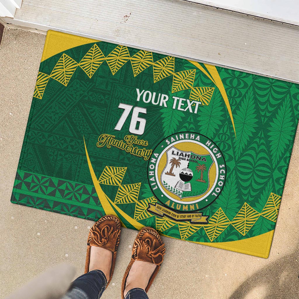 Personalised Tonga Liahona-Saineha High School Rubber Doormat Happy 76 Years Anniversary LT14 - Polynesian Pride