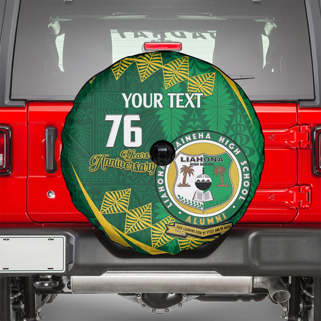 Personalised Tonga Liahona-Saineha High School Spare Tire Cover Happy 76 Years Anniversary LT14 - Polynesian Pride