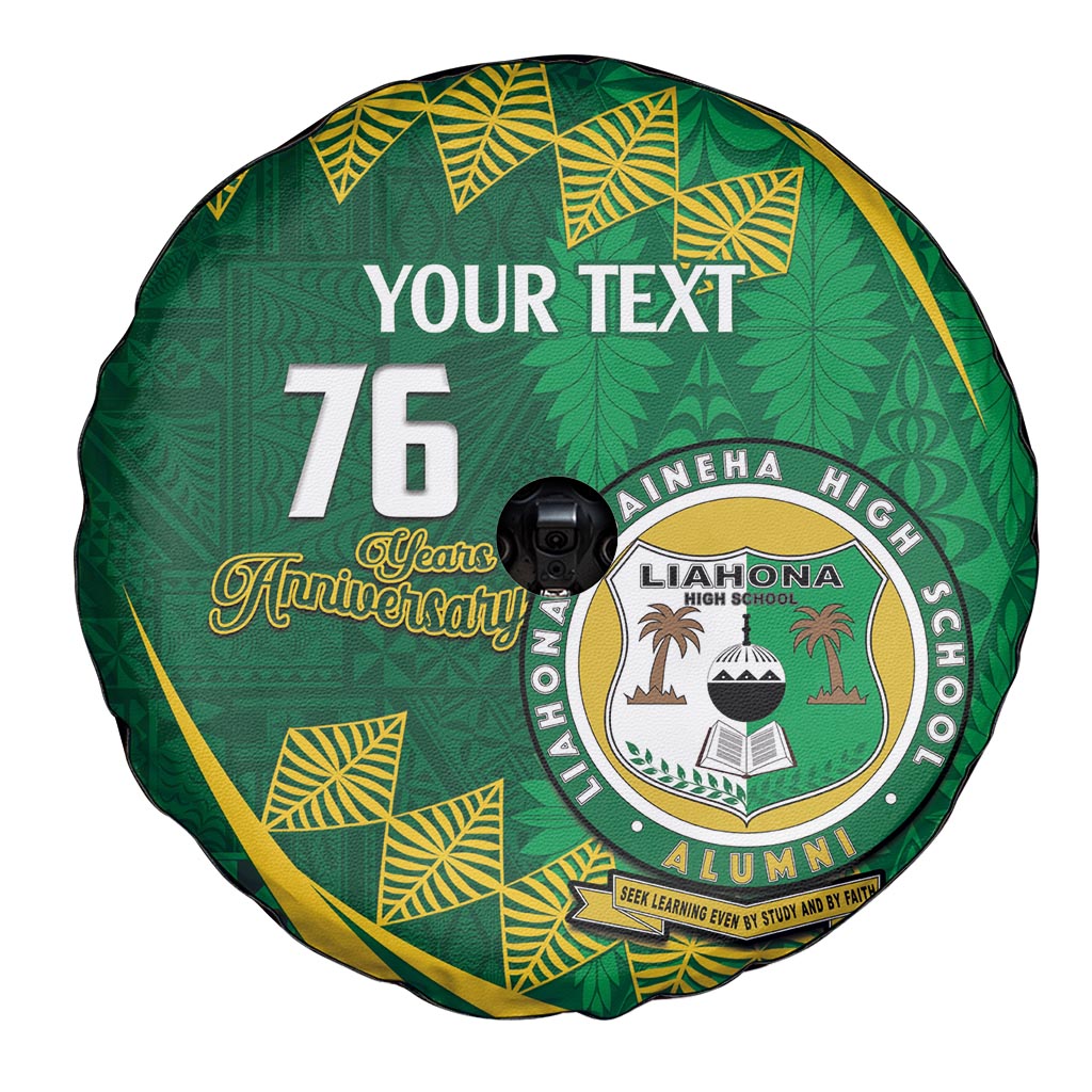 Personalised Tonga Liahona-Saineha High School Spare Tire Cover Happy 76 Years Anniversary LT14 - Polynesian Pride