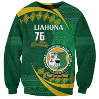 Personalised Tonga Liahona-Saineha High School Sweatshirt Happy 76 Years Anniversary LT14 Unisex Green - Polynesian Pride