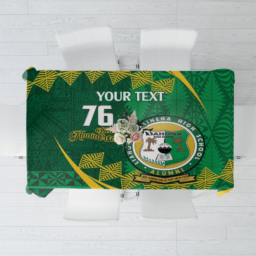 Personalised Tonga Liahona-Saineha High School Tablecloth Happy 76 Years Anniversary