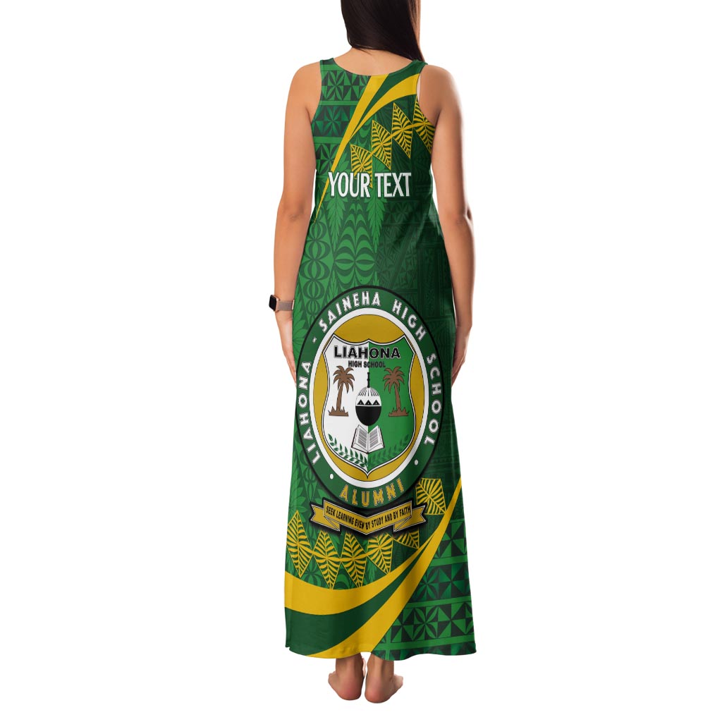 Personalised Tonga Liahona-Saineha High School Tank Maxi Dress Happy 76 Years Anniversary LT14 - Polynesian Pride