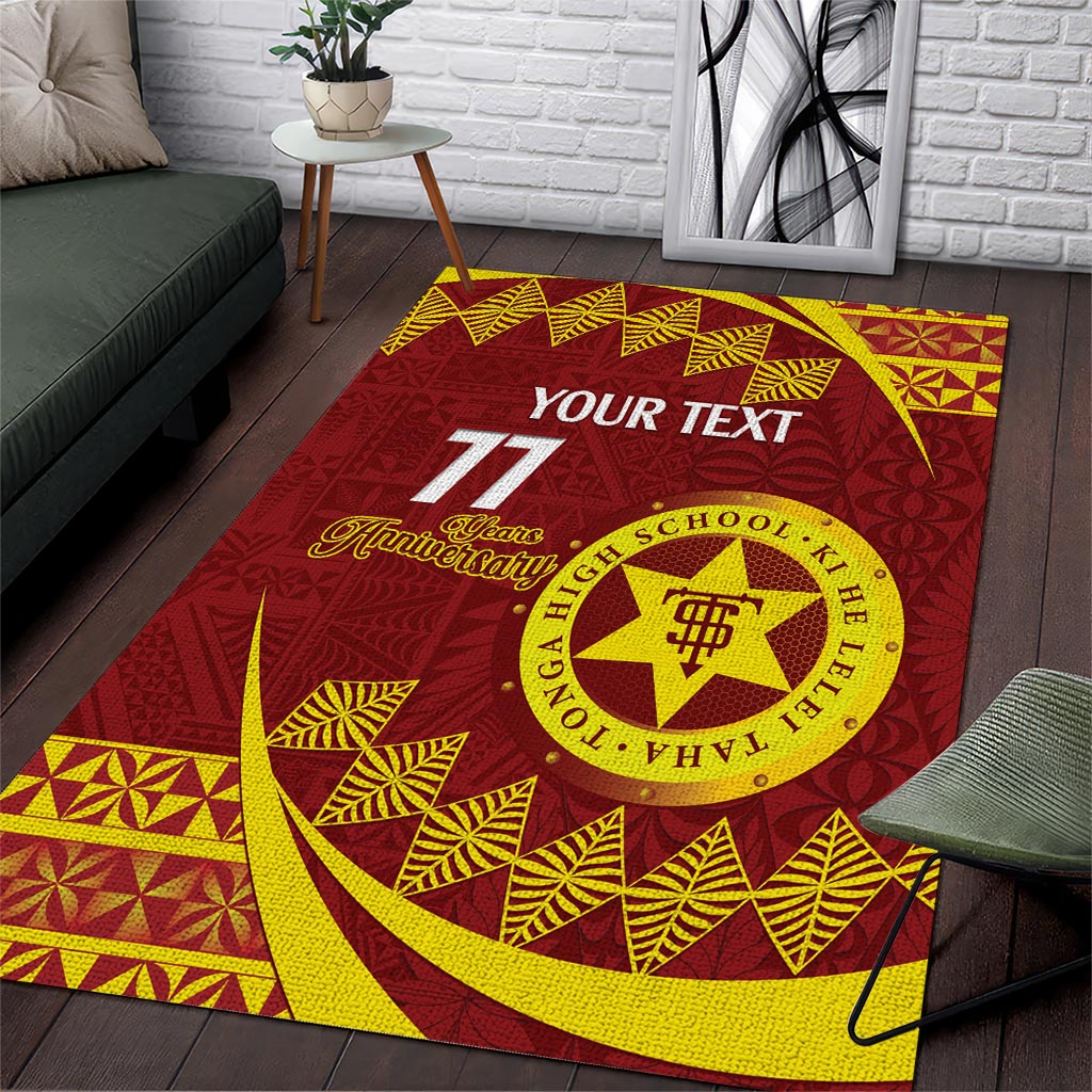 Personalised Tonga High School Area Rug Happy 77 Years Anniversary