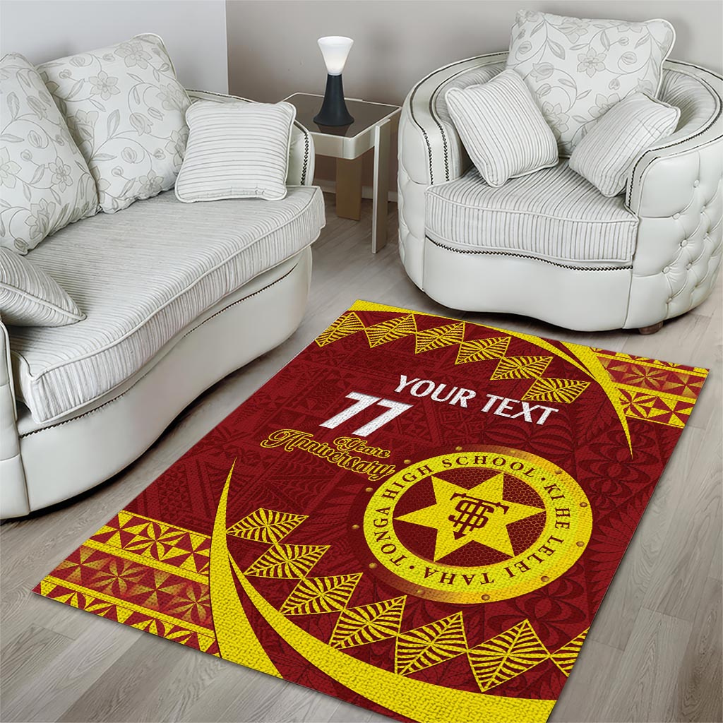 Personalised Tonga High School Area Rug Happy 77 Years Anniversary
