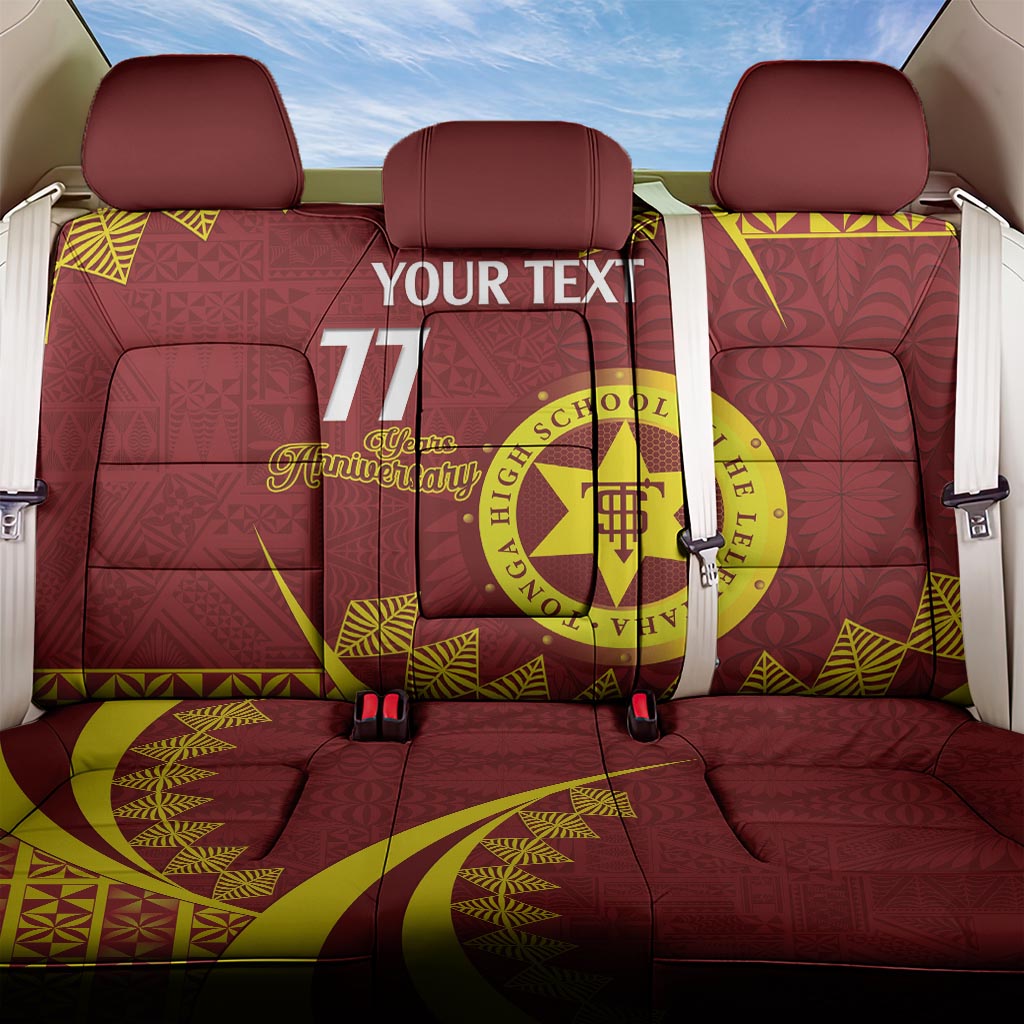 Personalised Tonga High School Back Car Seat Cover Happy 77 Years Anniversary