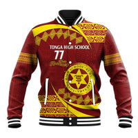 Personalised Tonga High School Baseball Jacket Happy 77 Years Anniversary LT14 Unisex Maroon - Polynesian Pride