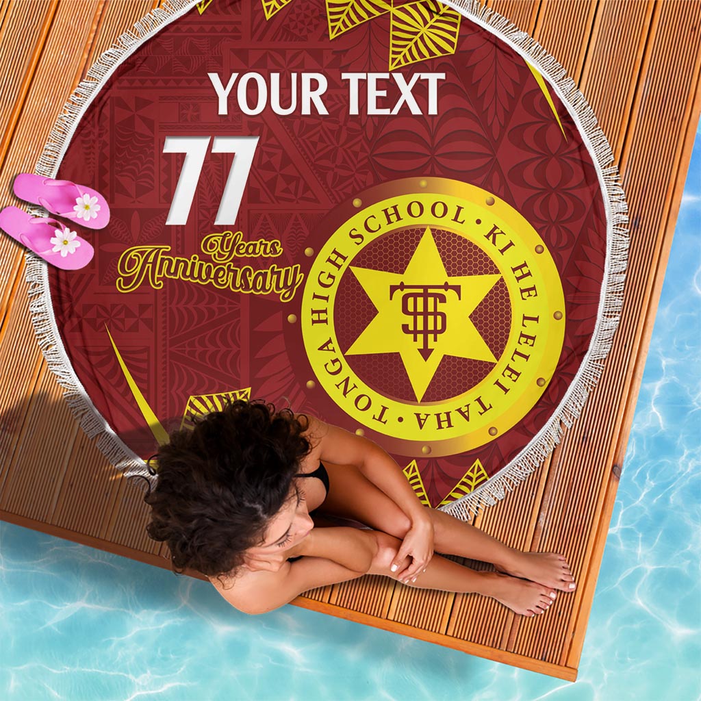 Personalised Tonga High School Beach Blanket Happy 77 Years Anniversary LT14 - Polynesian Pride