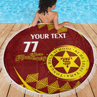 Personalised Tonga High School Beach Blanket Happy 77 Years Anniversary LT14 - Polynesian Pride