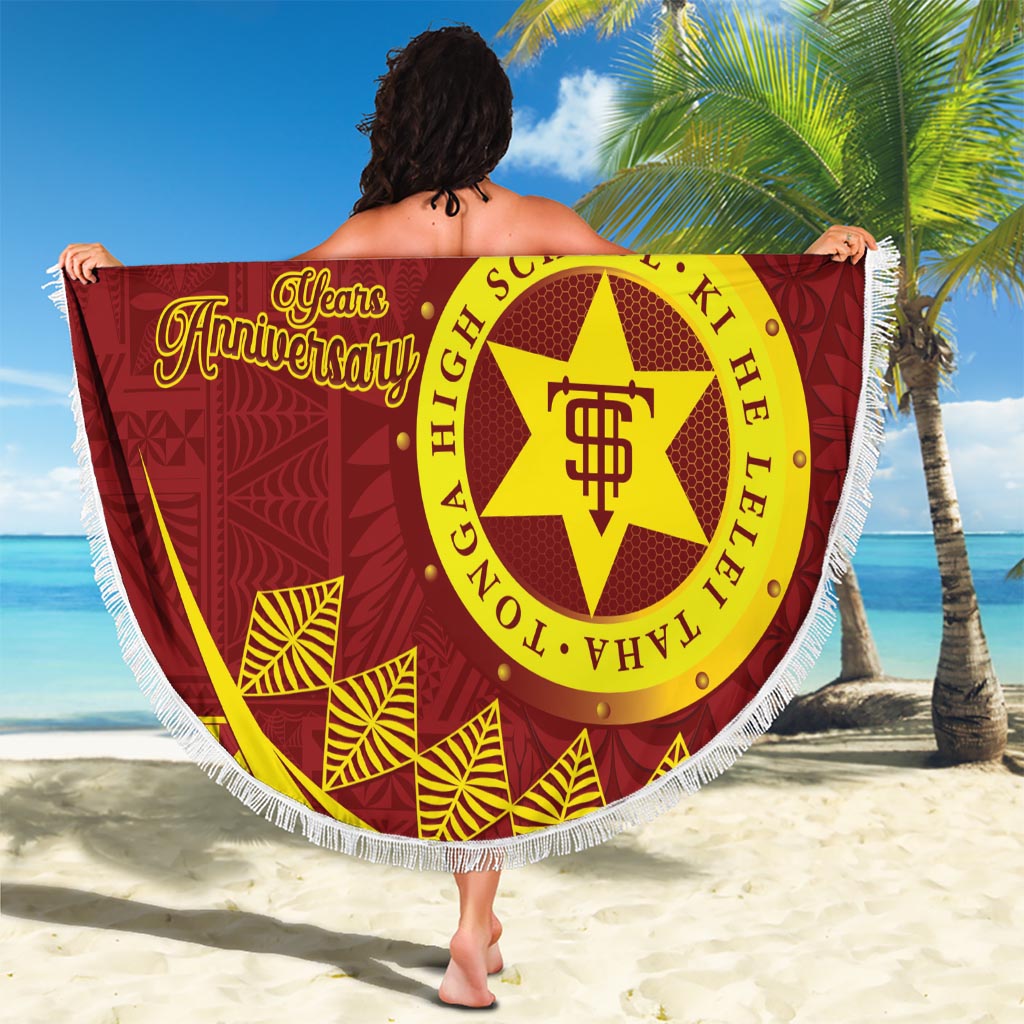 Personalised Tonga High School Beach Blanket Happy 77 Years Anniversary LT14 - Polynesian Pride