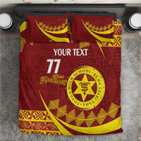Personalised Tonga High School Bedding Set Happy 77 Years Anniversary LT14 Maroon - Polynesian Pride
