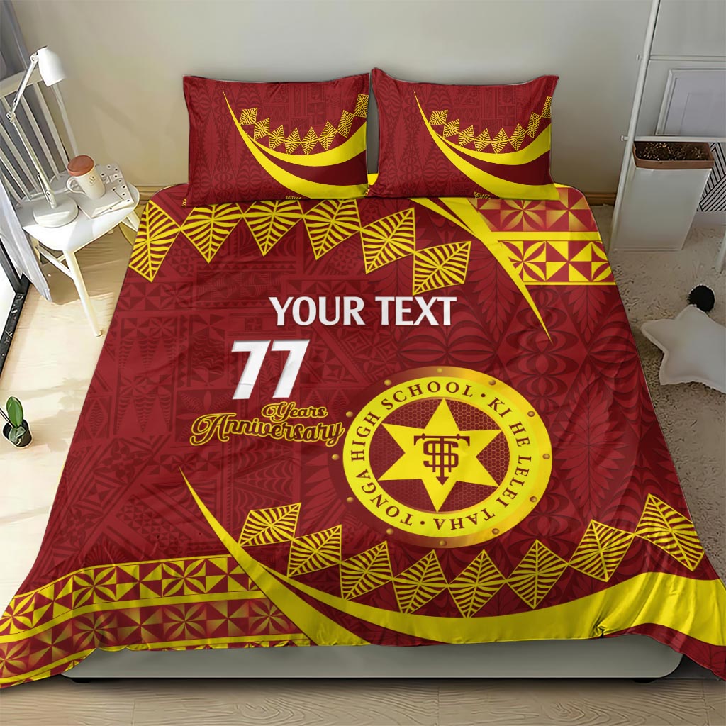 Personalised Tonga High School Bedding Set Happy 77 Years Anniversary LT14 - Polynesian Pride
