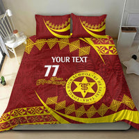 Personalised Tonga High School Bedding Set Happy 77 Years Anniversary LT14 - Polynesian Pride