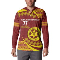 Personalised Tonga High School Button Sweatshirt Happy 77 Years Anniversary LT14 - Polynesian Pride