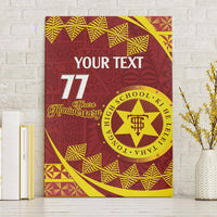 Personalised Tonga High School Canvas Wall Art Happy 77 Years Anniversary LT14 Without Frame Maroon - Polynesian Pride